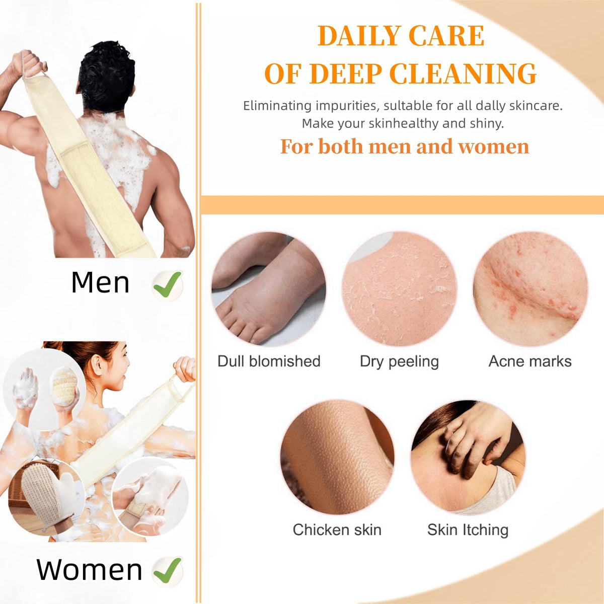 BETLYS back scrubber in the shower demonstrates reach and ease