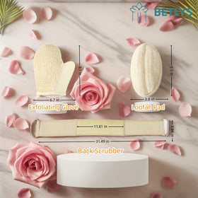 BETLYS exfoliating loofah close-up highlights natural material