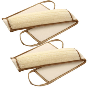 BETLYS natural loofah back scrubber front view for deep back cleansing.