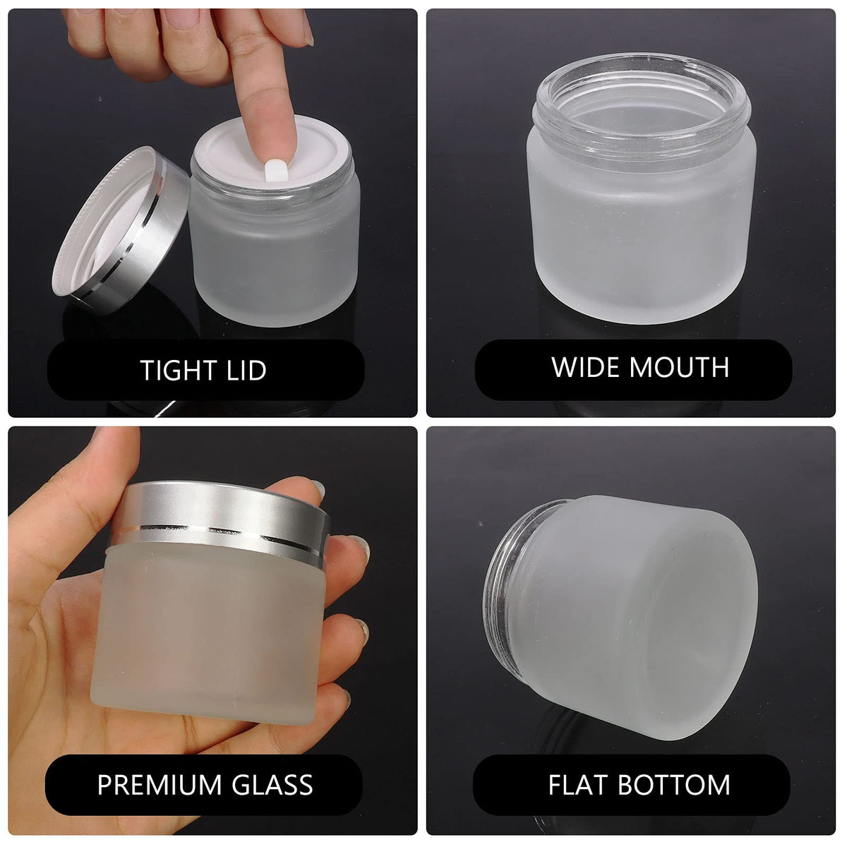 Betrome 2oz jar with liner and lid for precise cream portioning.