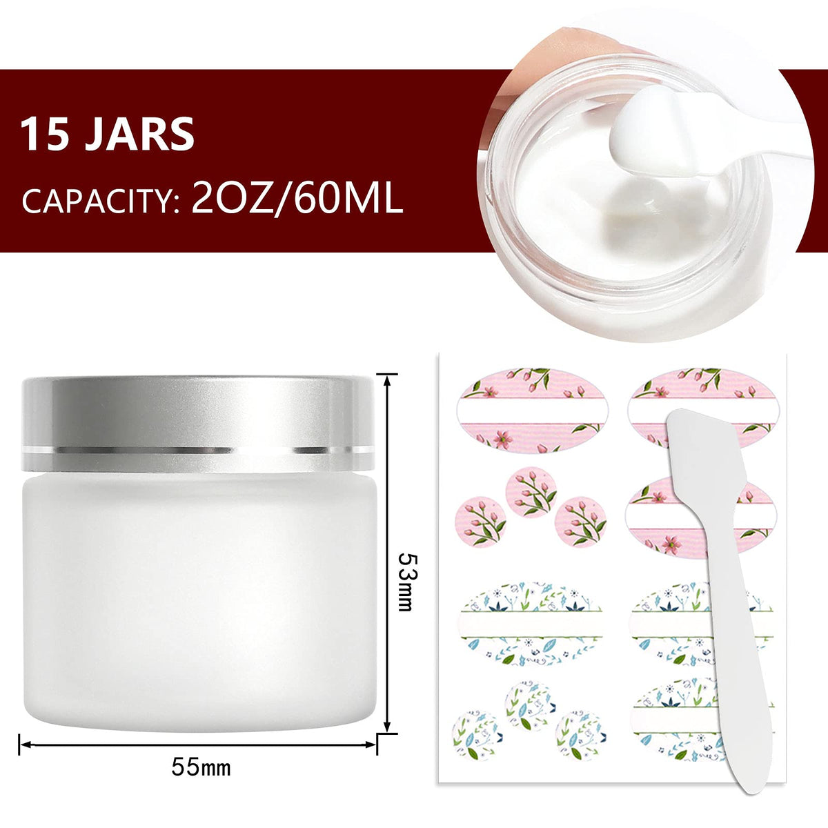 Betrome frosted glass travel jar with silver lid prevents leaks during on-the-go routines.