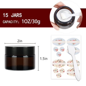 Betrome amber glass jar with lid and liner for a secure seal