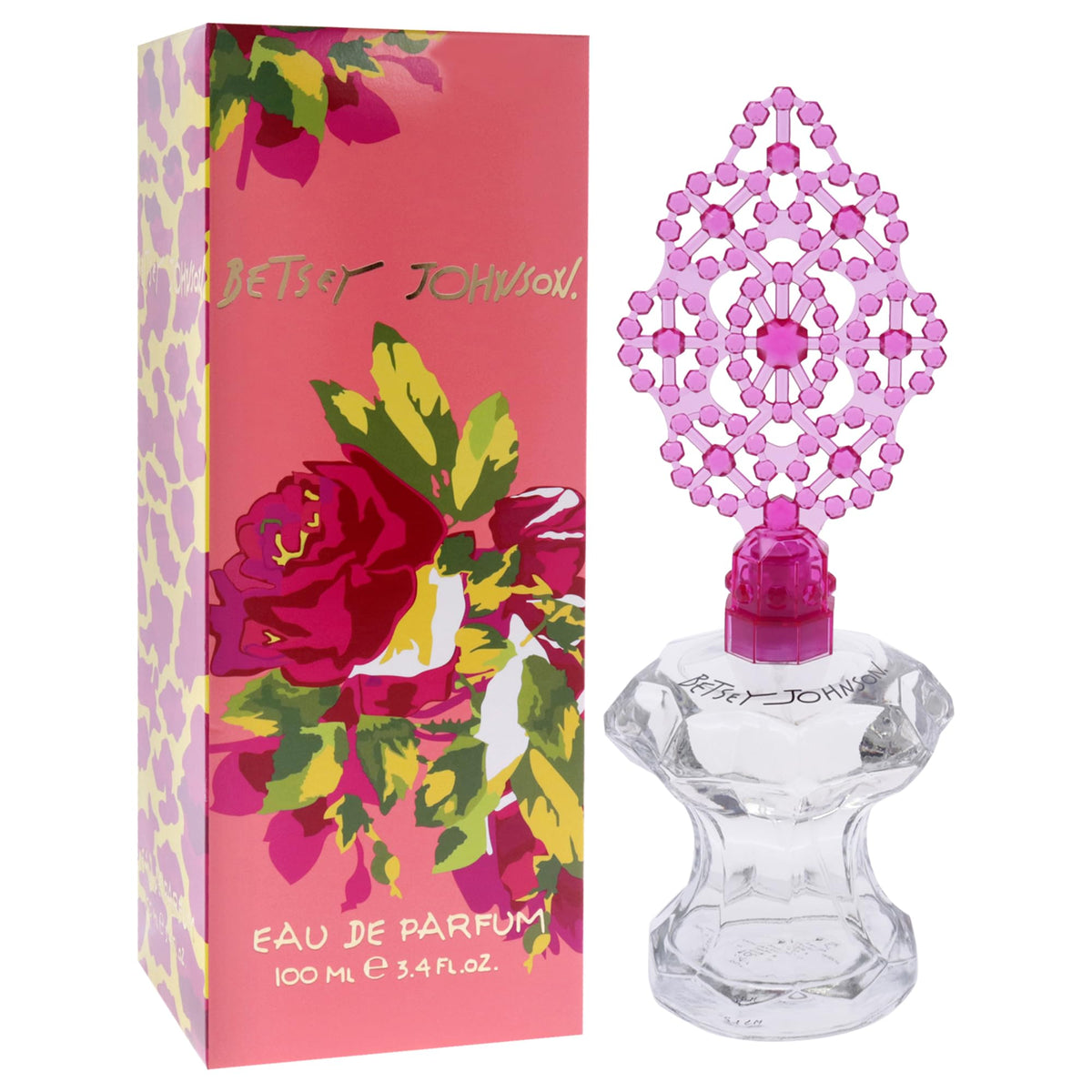 Betsey Johnson EDP 100ml flacon detail with premium glass.