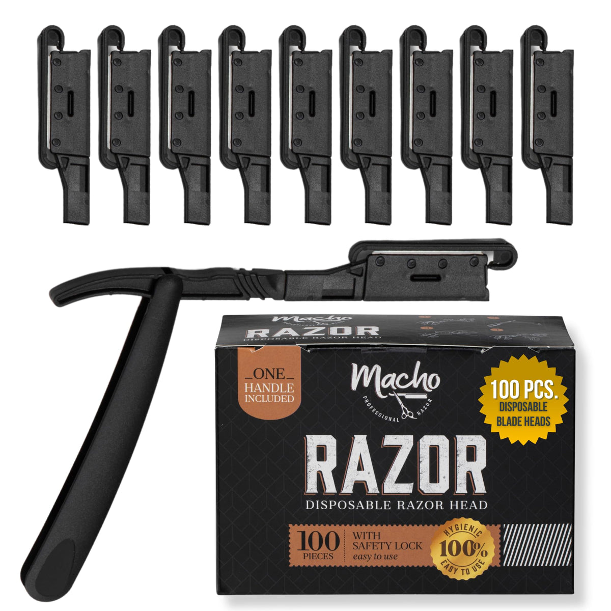 Better Barber razor heads 100-pack for quick, hygienic barber refills.