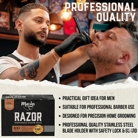Better Barber safety lock technology enhances control during shaving.