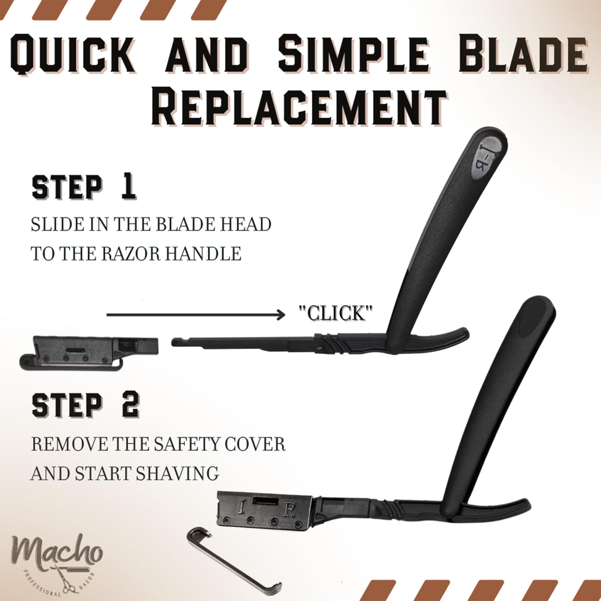 Better Barber teflon-coated blades for a smooth, precise cut.
