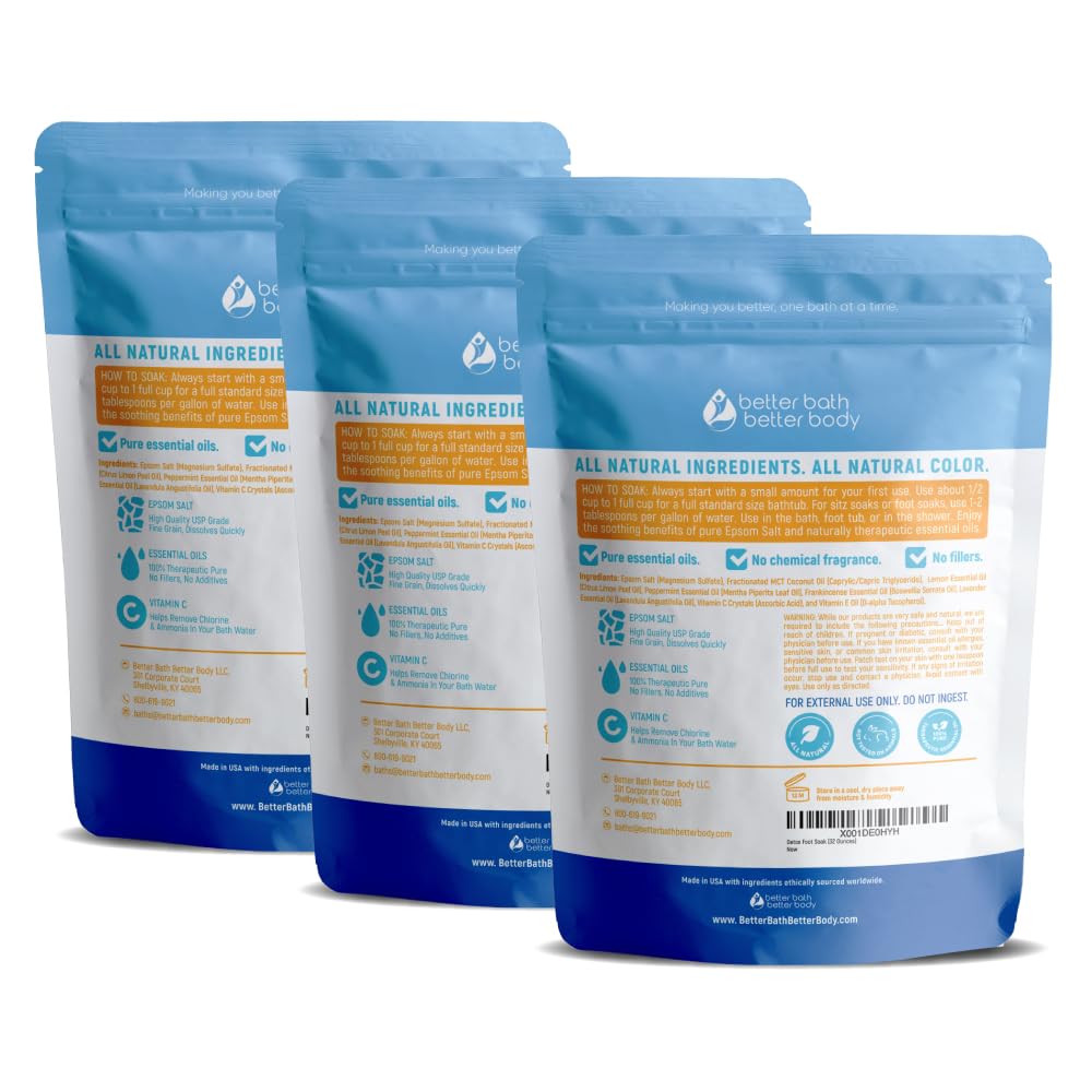 Better Bath Better Body Detox Foot Soak salt crystals soothe tired feet and soften skin.