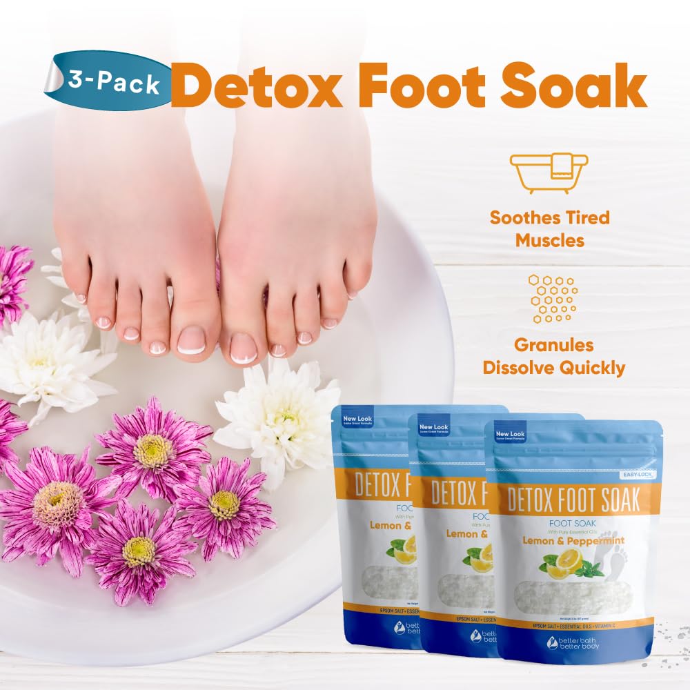 Better Bath Better Body Detox Soak helps nourish dry or cracked feet.