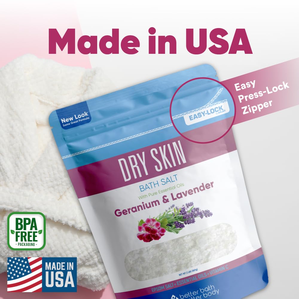 Better Bath Better Body easy press-lock seal on pouch for secure storage.