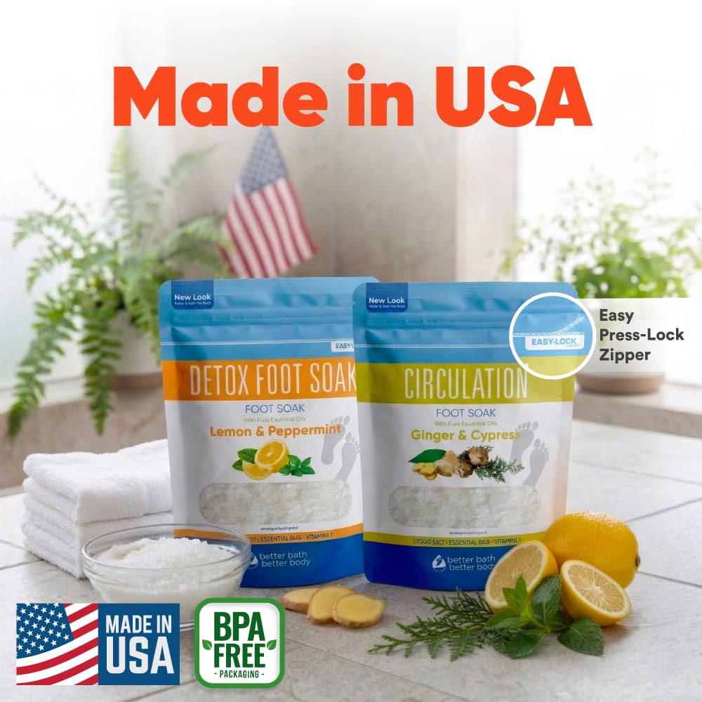 Better Bath Better Body BPA-free pouch protects contents and keeps foot soak ready