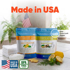Better Bath Better Body BPA-free pouch protects contents and keeps foot soak ready