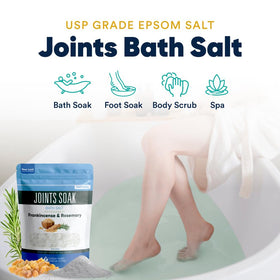 Better Bath Better Body Joints Soak packaging close-up highlights updated seal and labels.