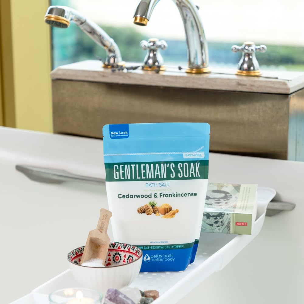 Better Bath Better Body Massage-ready bath scene promotes masculine relaxation ritual.