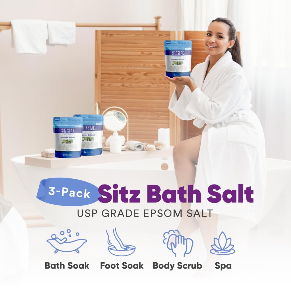 Aromatherapy essential oils blend for Sitz Bath Salt in aromatic soak.