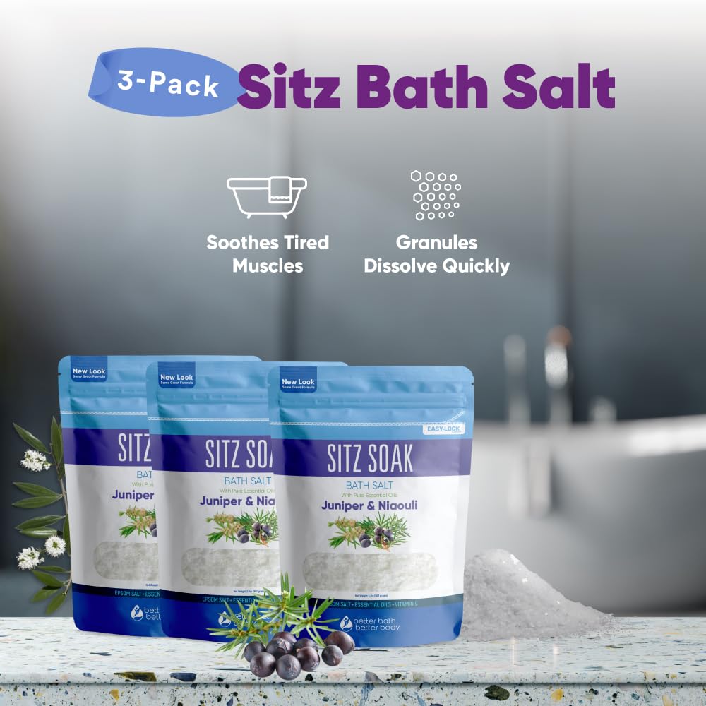 Relaxing bath scene with Sitz Bath Salt for a soothing soak.