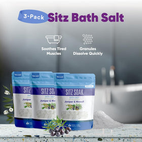 Relaxing bath scene with Sitz Bath Salt for a soothing soak.