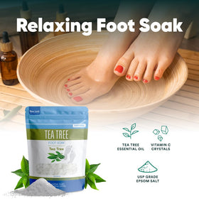 Better Bath Better Body Tea Tree Foot Soak used in an at-home spa routine