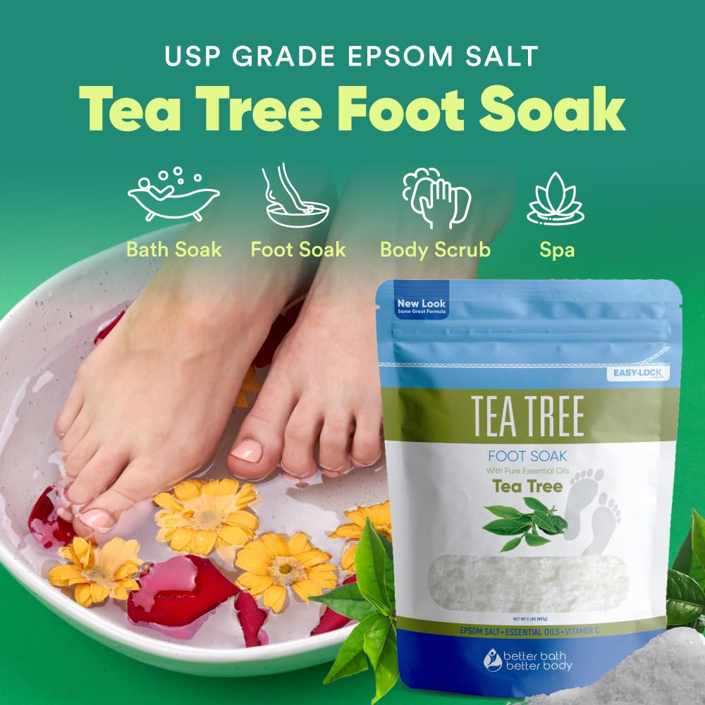 Better Bath Better Body Tea Tree Foot Soak vitamin C crystals for natural bath impurities support