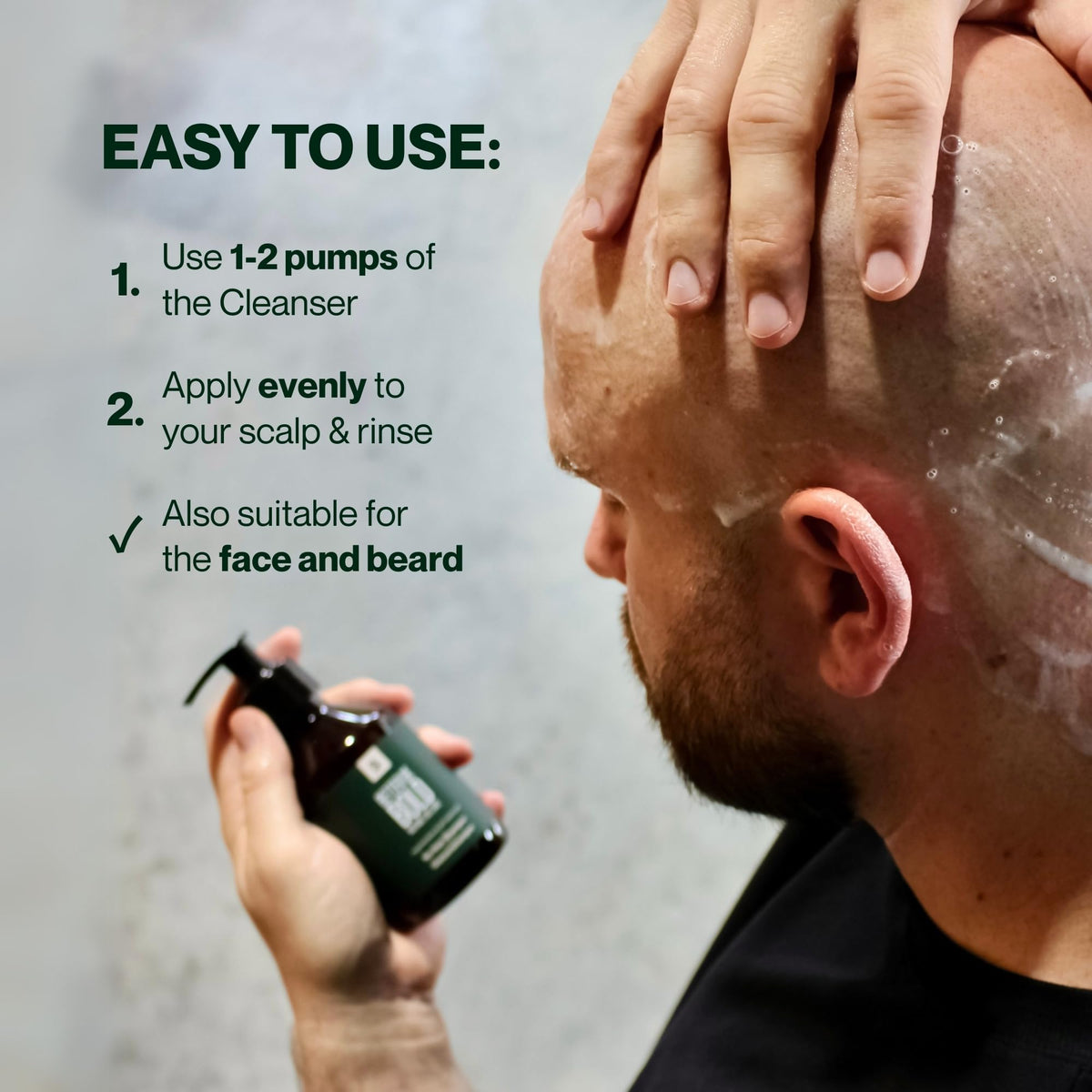 BETTER BE BOLD No Hair Shampoo on shelf with other Bald Care products