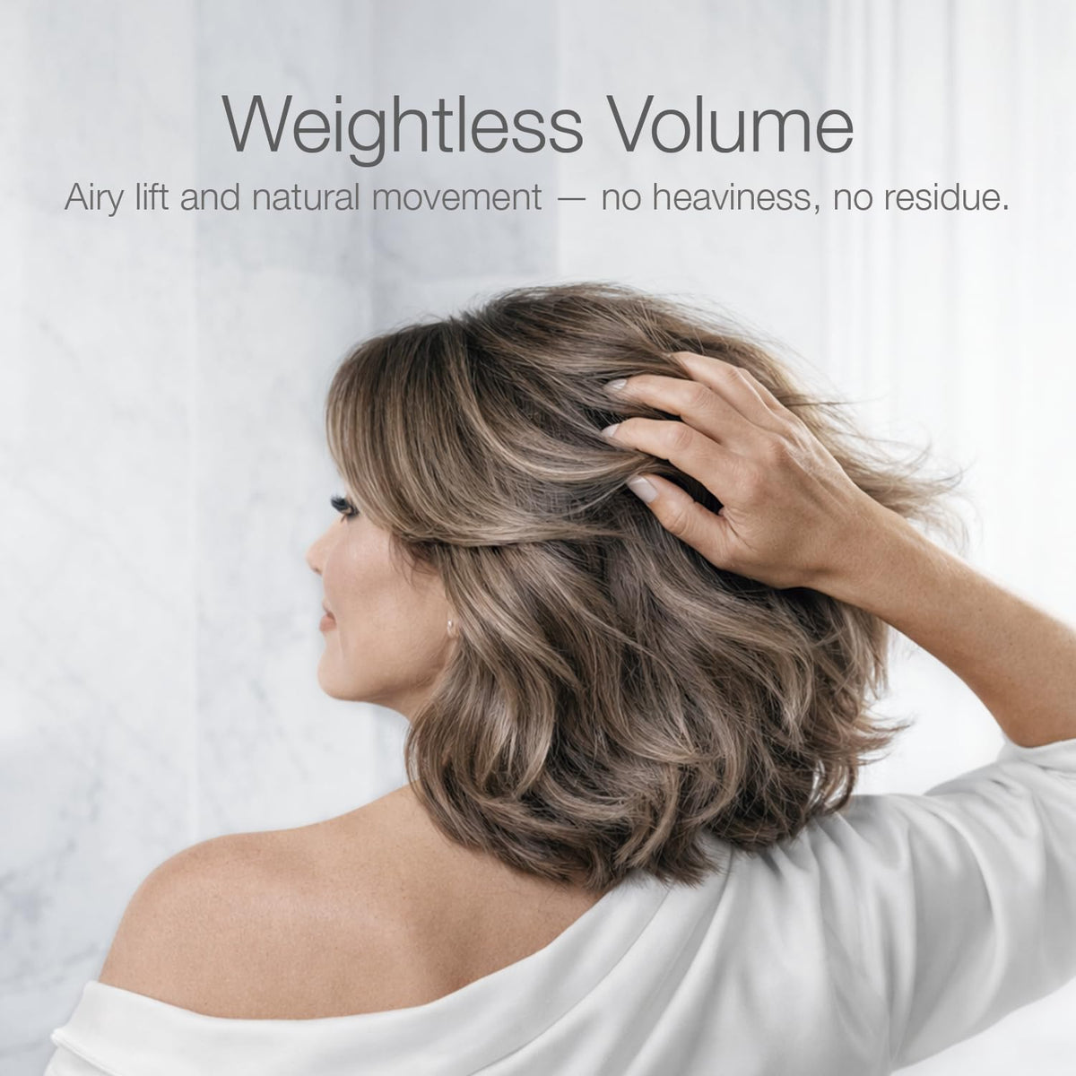 Better Not Younger frizz control delivers sleek, polished strands throughout the day