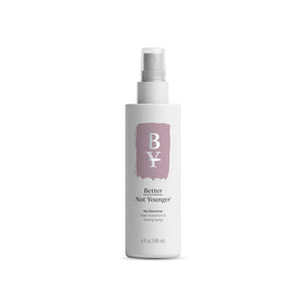 Better Not Younger heat protection spray bottle shields hair from heat for smoother styling