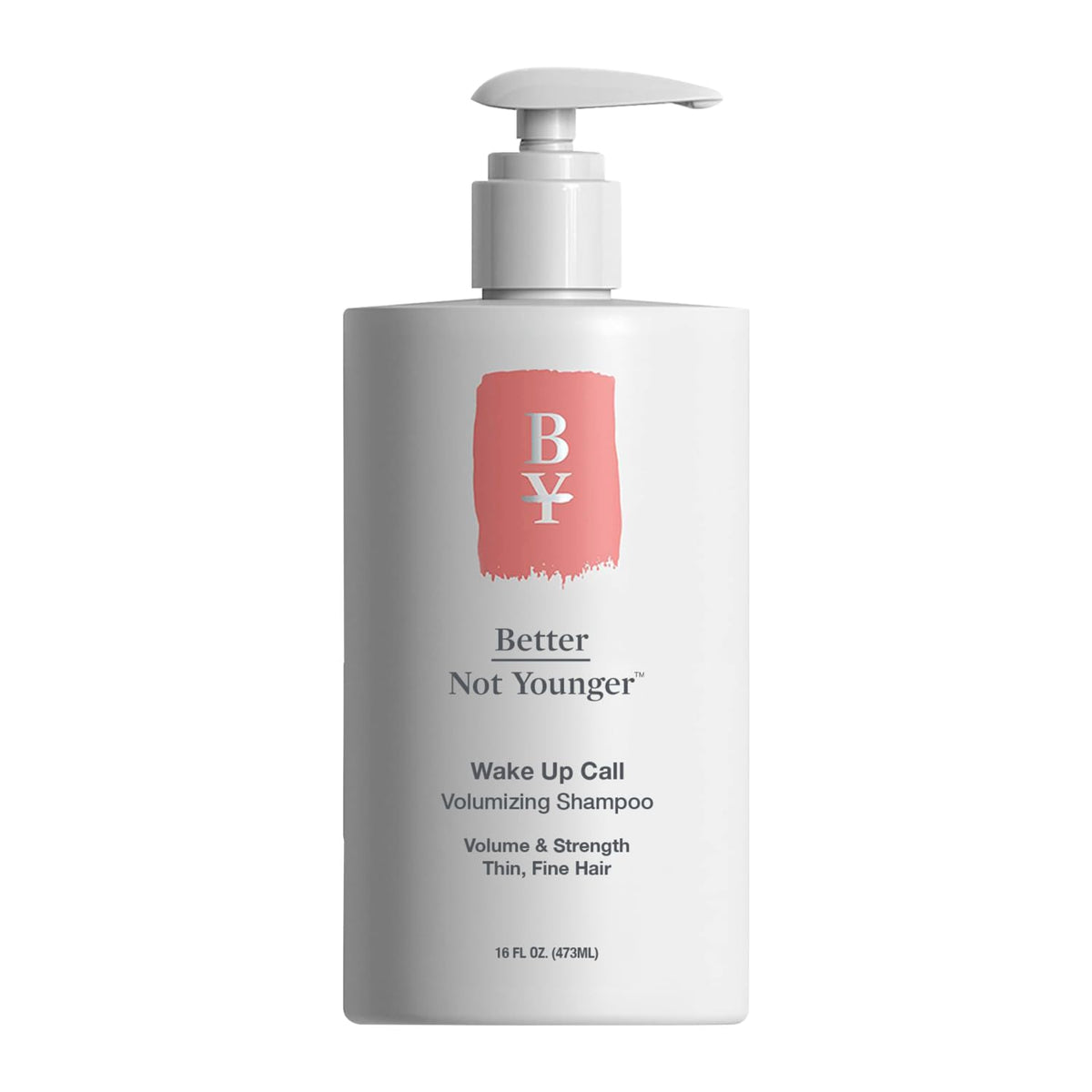 Better Not Younger Wake Up Call biotin shampoo bottle shows color-safe cleansing.