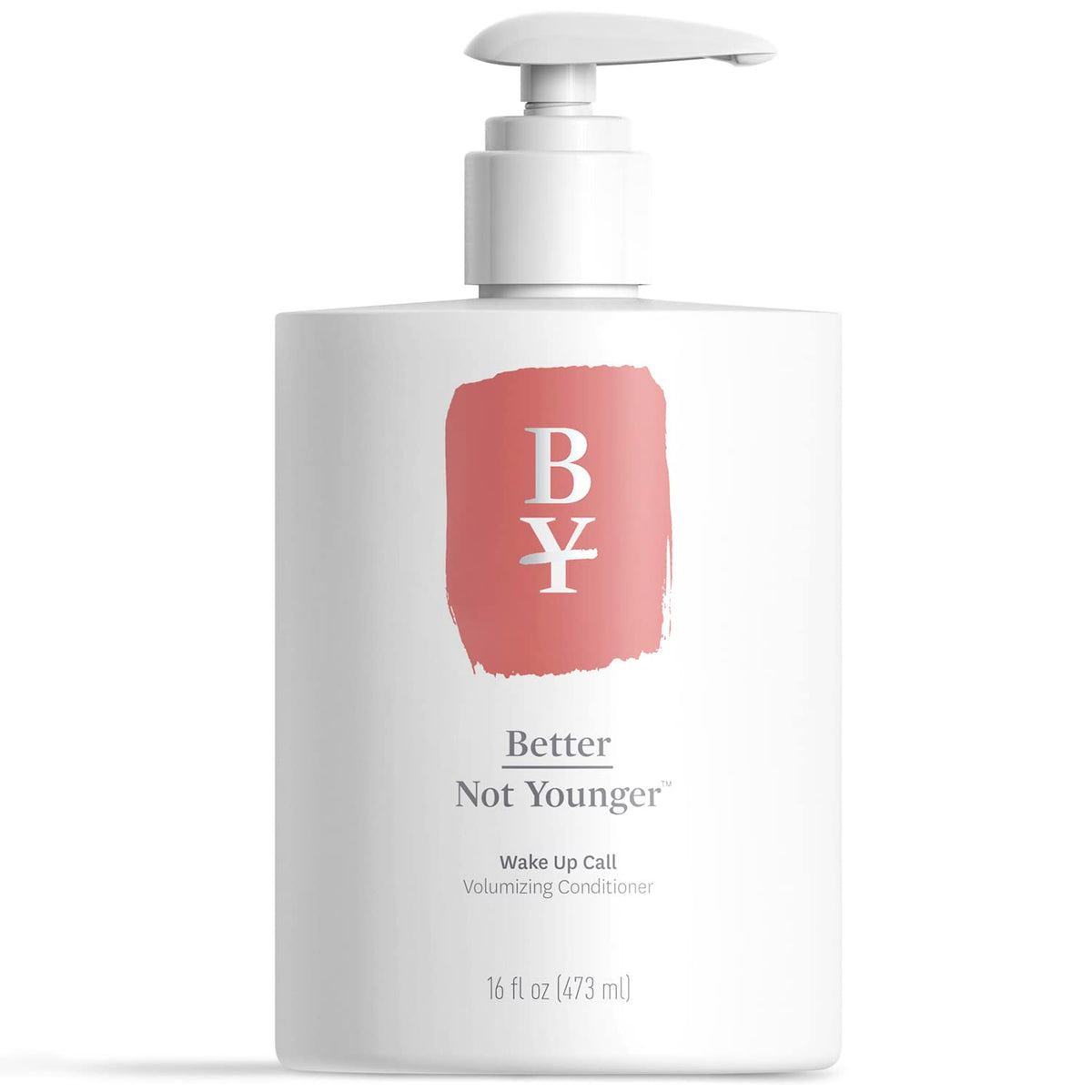 Better Not Younger Wake Up Call bottle on shelf shows volumizing, color-safe conditioning.