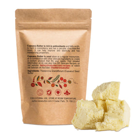 Promotional e-book card accompanies Cupuaçu Butter purchase for recipes.