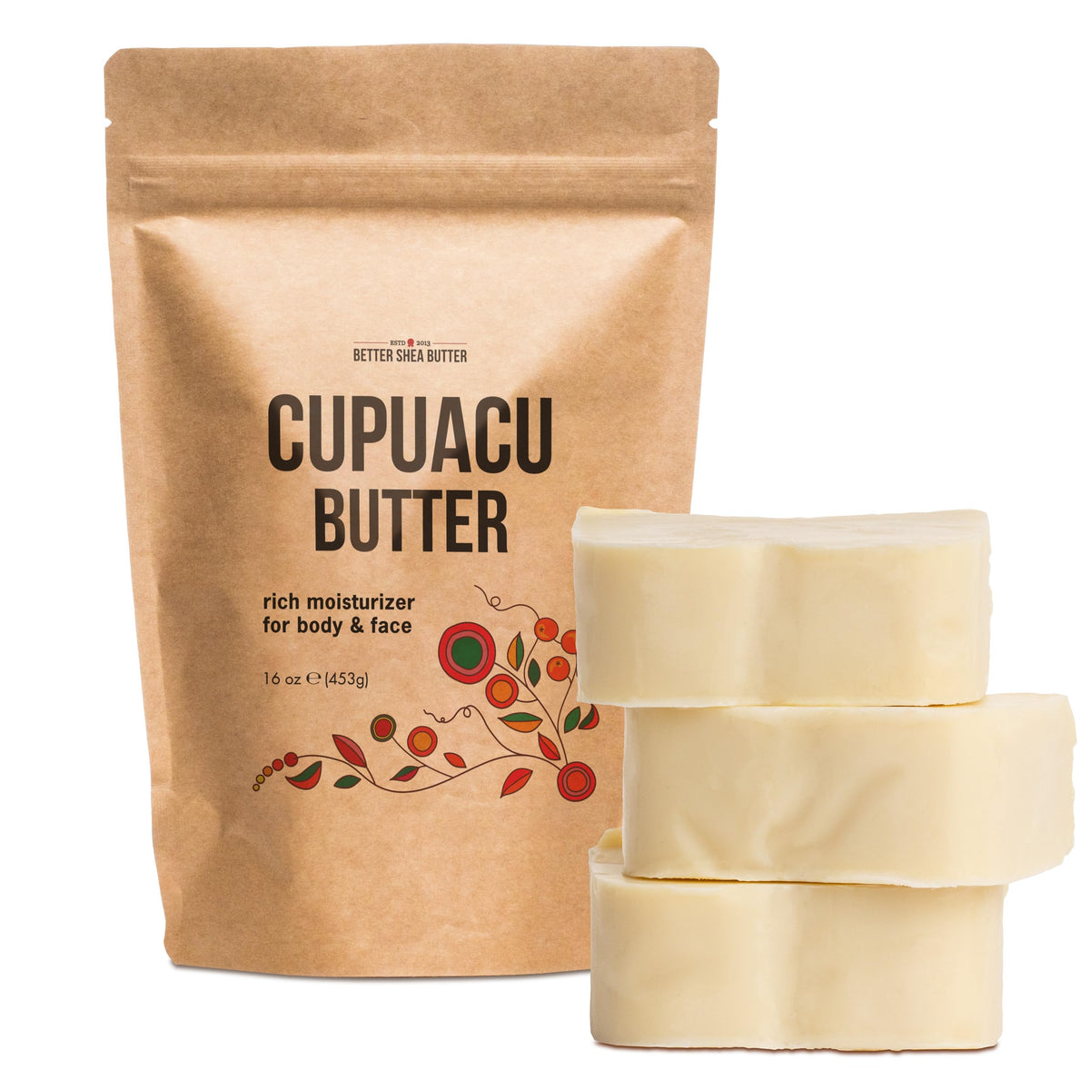 Better Shea Butter Cupuaçu Butter jar shows pure unrefined texture for moisturized skin.