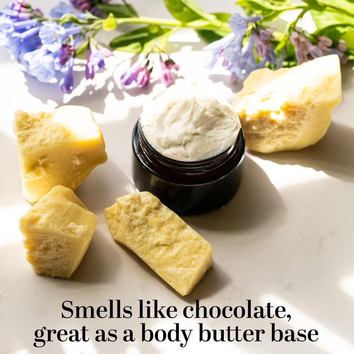 Better Shea Butter food-grade cocoa butter in eco pouch for external use and recipes.