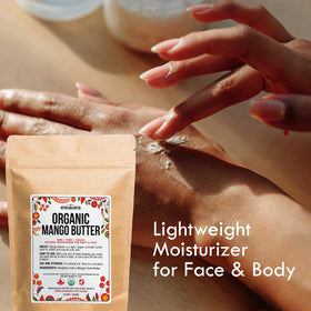 Better Shea Butter mango butter lotion bar melting for easy use.