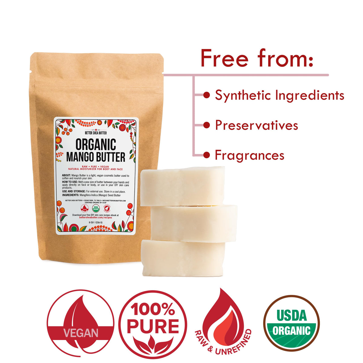 Better Shea Butter mango butter for hair care leaves lightweight shine and softness