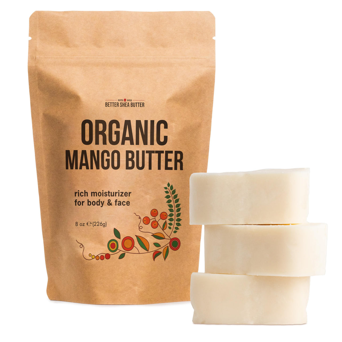 Better Shea Butter organic mango butter block close-up for rich skin moisture