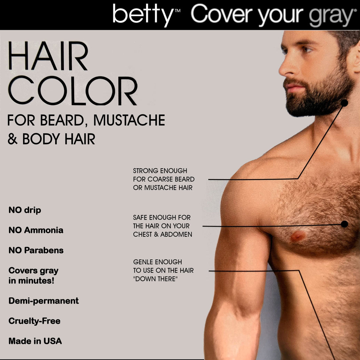 Betty Beauty tones arm hair brown for balanced body coverage.