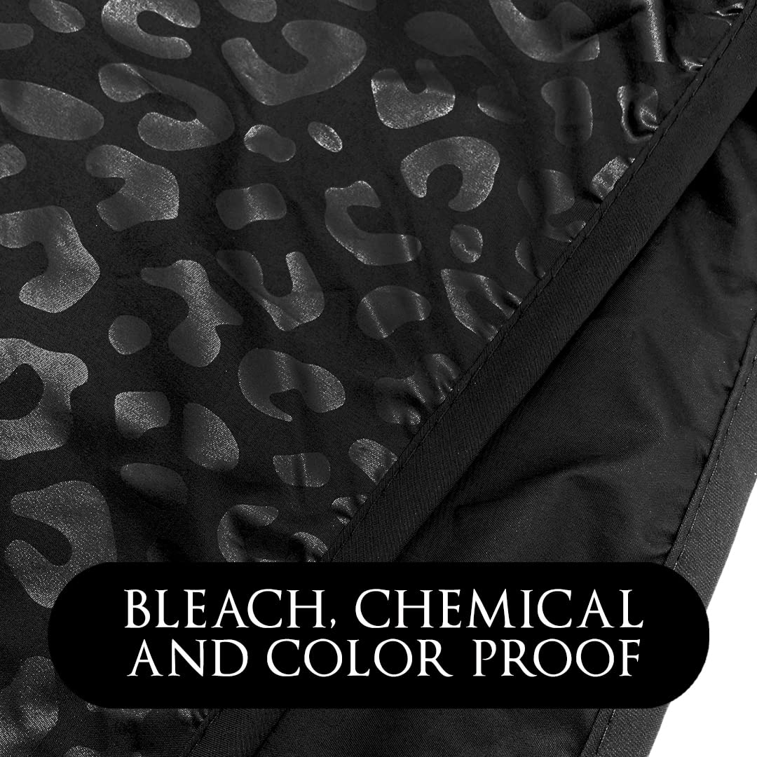 Betty Dain Black Jaguar cape close-up of embossed nylon and bleach protection.