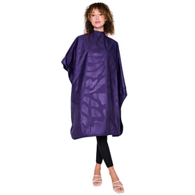 Betty Dain bleachproof cape in purple, front view, ideal for bleach treatments