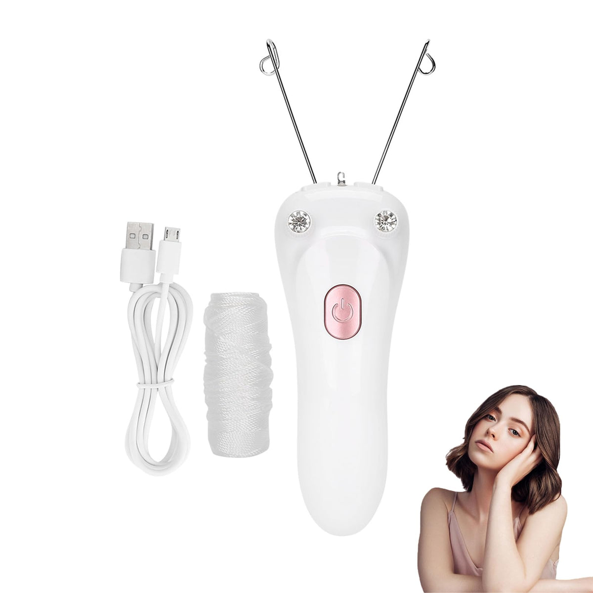 Betued threading epilator face removal demonstrates gentle depilation for smooth skin