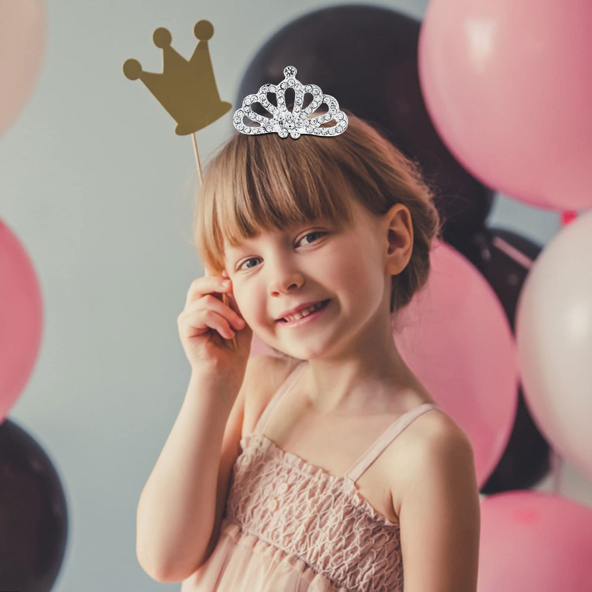 Beupy birthday party crystal crown for birthday celebrations and photos