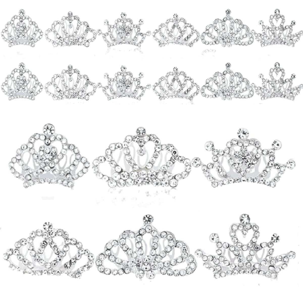Beupy princess crown set with silver tiaras for dazzling party photos
