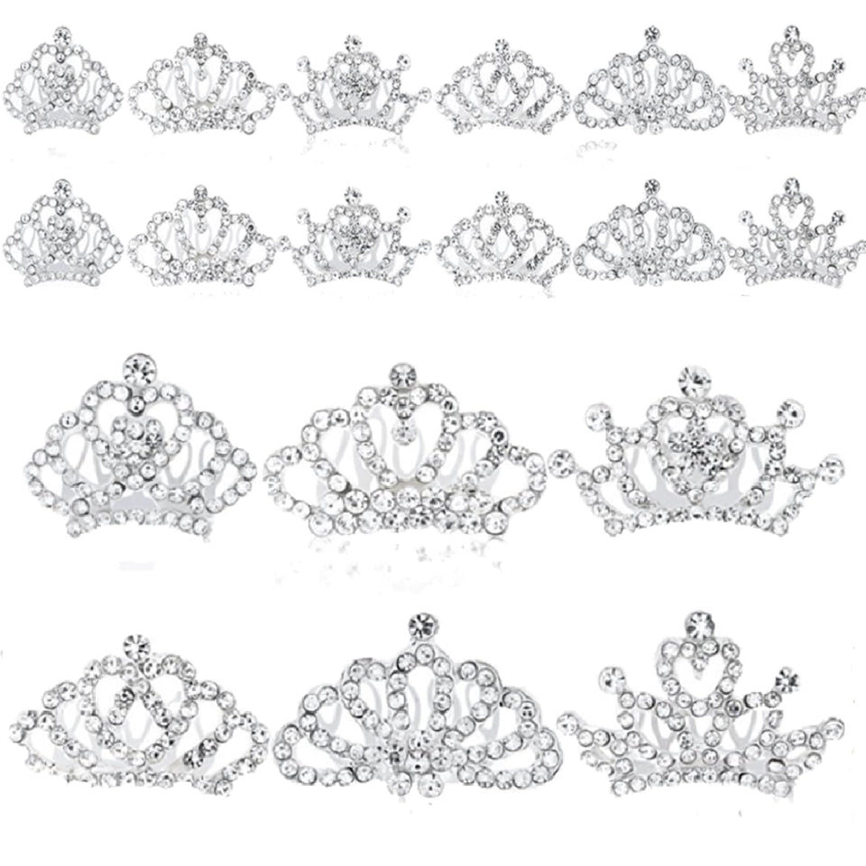 Beupy princess crown set with silver tiaras for dazzling party photos