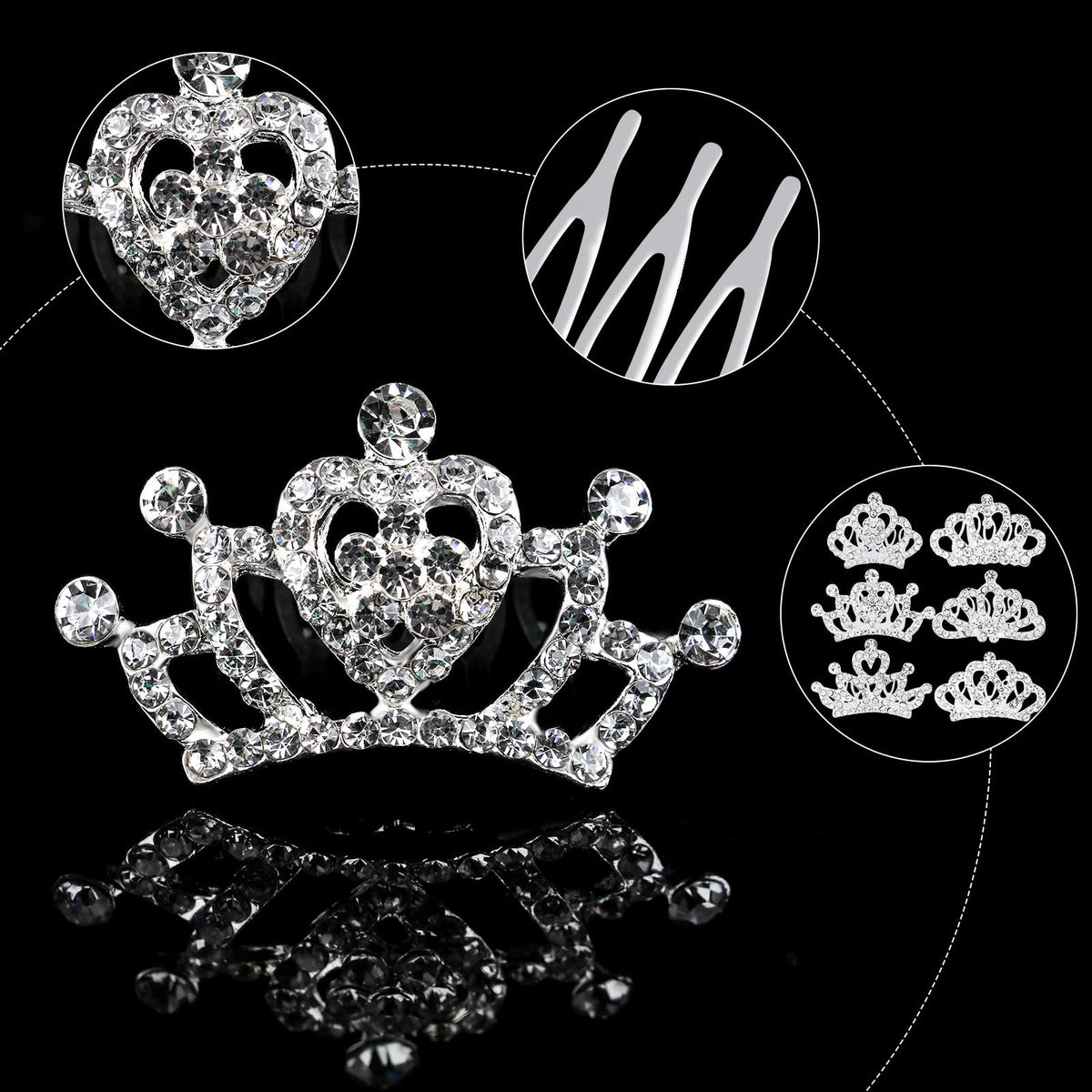 Beupy crystal crown detail adds twinkle to any little girl's hairstyle