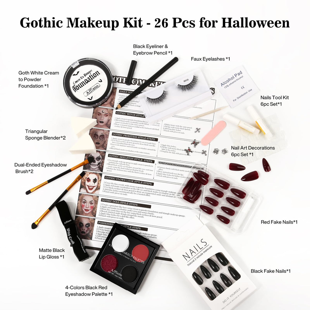 BEUSELF Black-red eyeshadow palette for dramatic gothic eyes