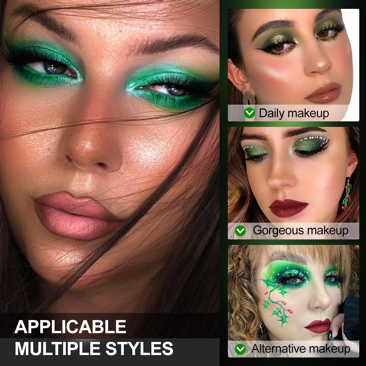 BEUSELF vegan cruelty-free palette with earthy greens suitable for sensitive eyes and mature skin.