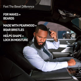 Bevel boar bristles closeup: natural bristles soften and distribute moisture.