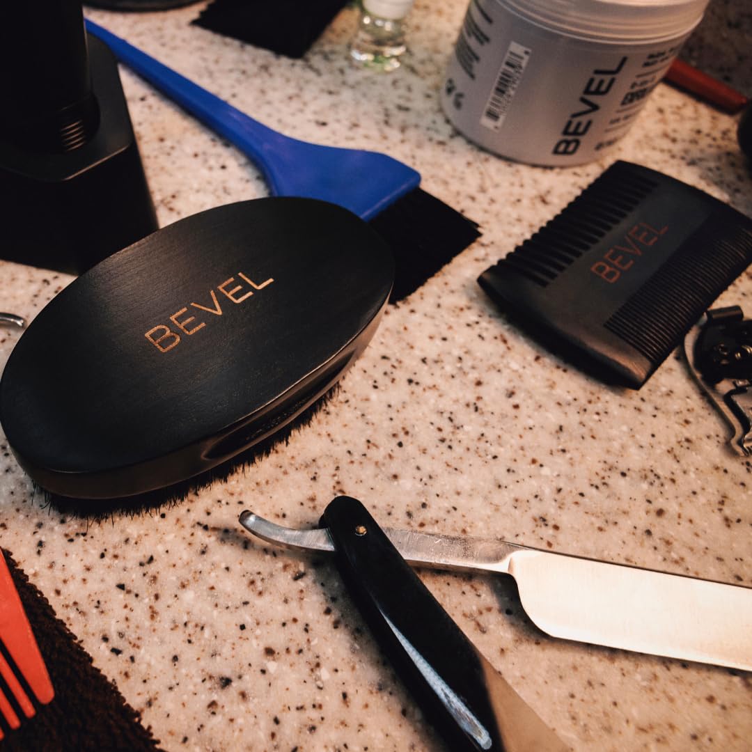 Bevel dual-sided styling tool: brush and comb combo for easy grooming.