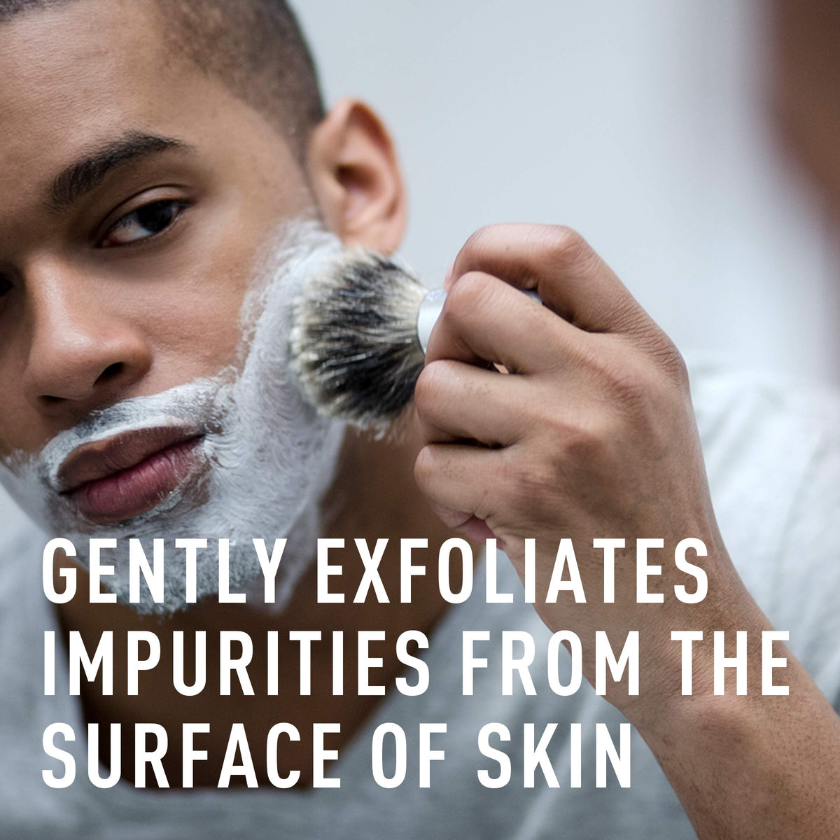 Bevel shaving brush handle grip supports precise, comfortable safety razor use.