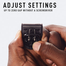 Bevel trimmer head shown for face, neck, and body use with versatile trimming options.