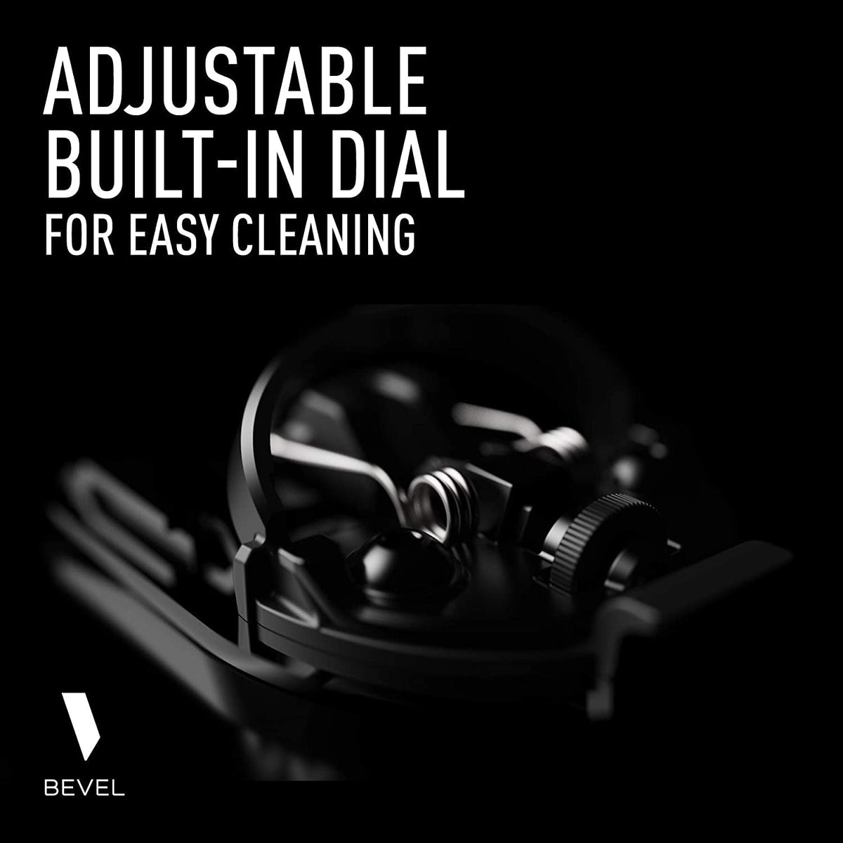 Bevel 8-hour battery powers long grooming sessions.