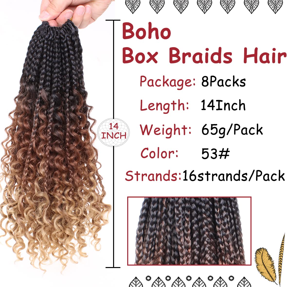 Beverlee Boho Braids curly ends show natural texture
