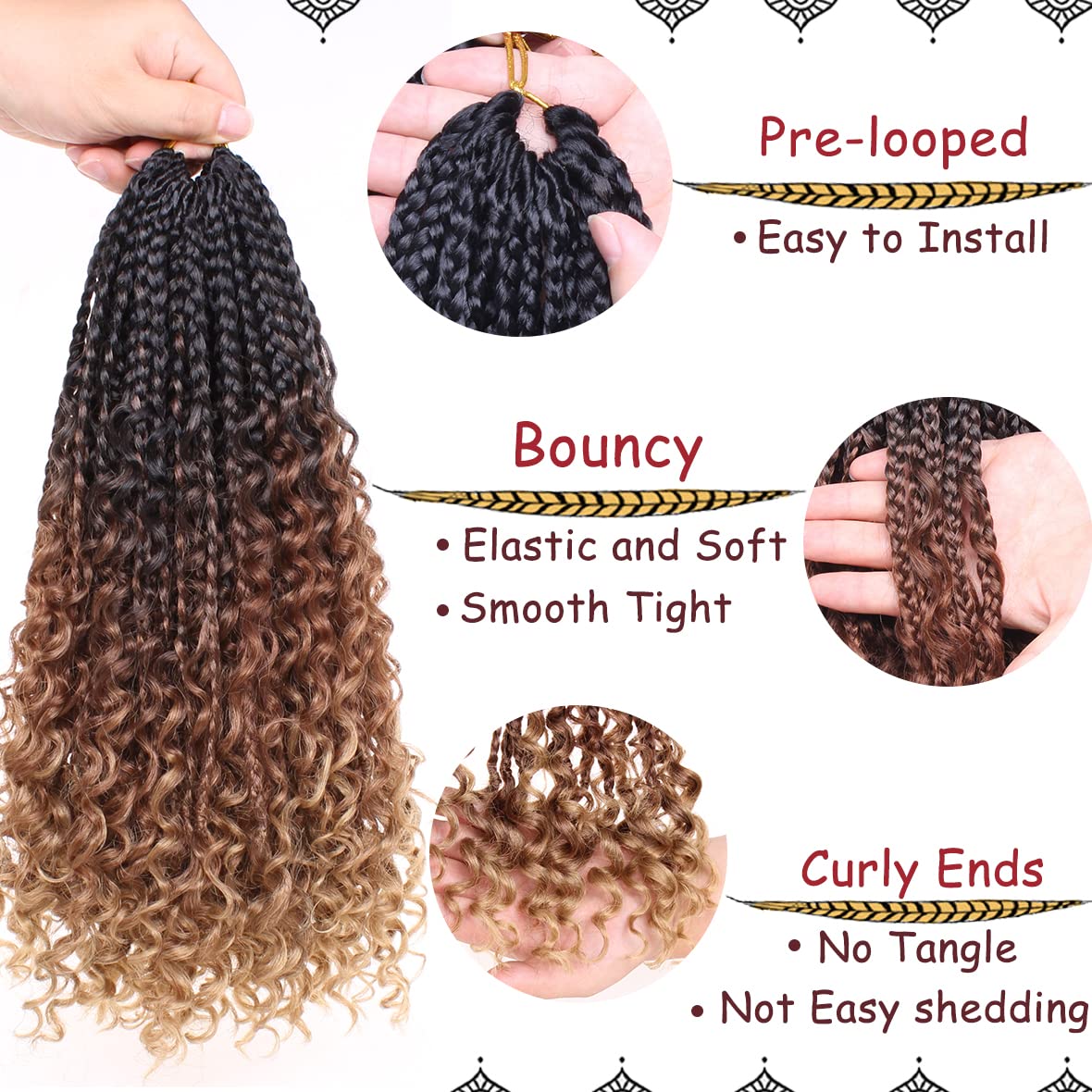 Beverlee 14 inch Boho Braids soft fibers for lightweight wear